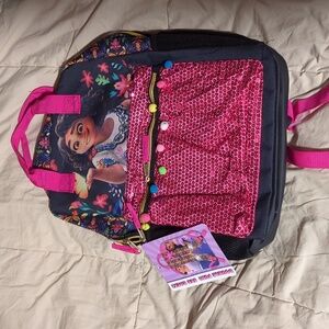 DISNEY Encanto backpack pink black pom poms